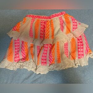 Devotion Twins Orange/Pink Ruffle Skirt Made in Greece One Size
